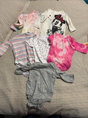 Mixed Baby Onesie Lot - Pink, Gray, White